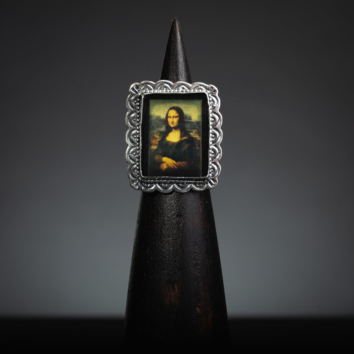 Mona Lisa Sterling Silver Rectangle Ring