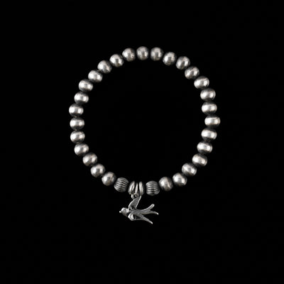 Sterling Silver Santa Fe Pearl Bracelet with Bird Charm