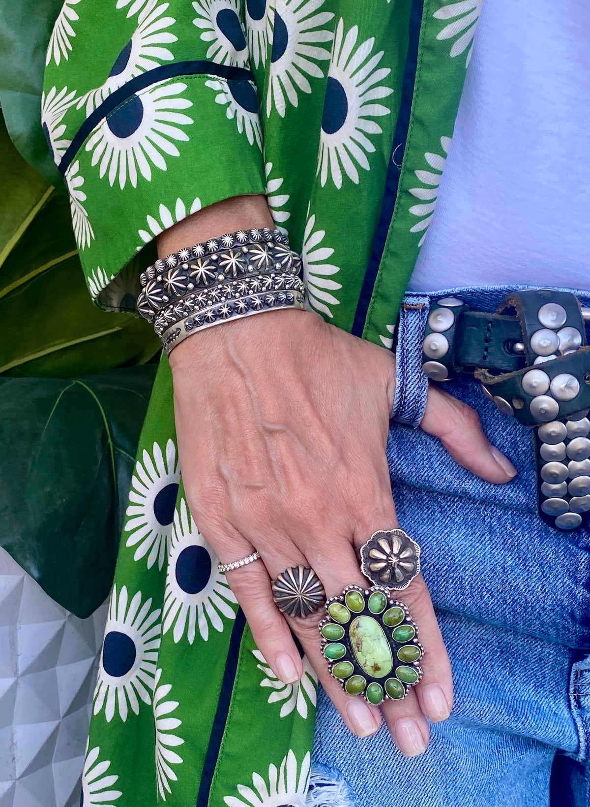 Sterling Silver "Flower Power" Repoussé Rings