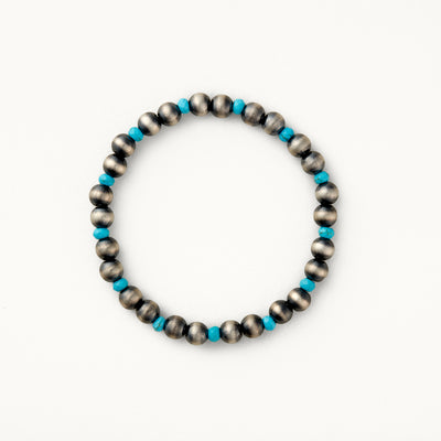 6mm Turquoise Santa Fe Pearl Stretch Bracelet