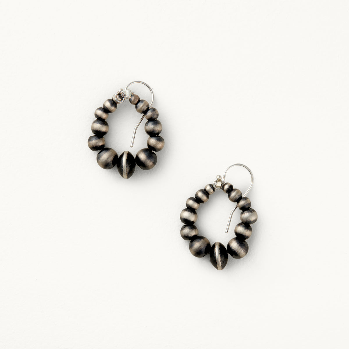 Santa Fe Sterling Silver Rondelle Teardrop Hoops