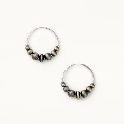 Rondelle Sterling Silver Hoop Earrings