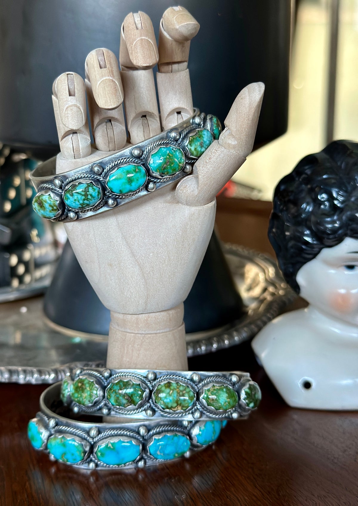 Sonoran Gold Turquoise Sterling Silver Cuff Bracelets