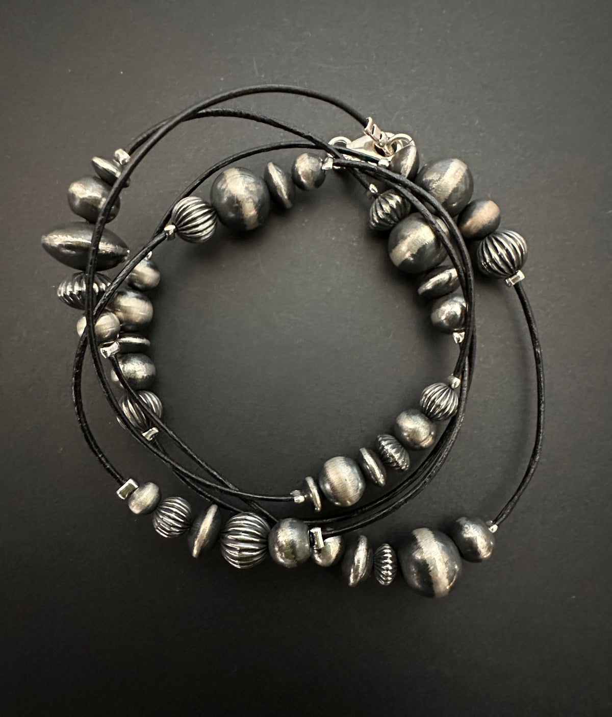 Shoofly505's Leather Ghost Strand Pearl Necklace