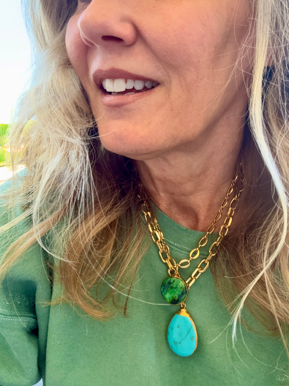 Gold Chain Turquoise Necklaces
