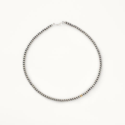 4mm Santa Fe Pearl Necklace with 14k Gol Accent Bead