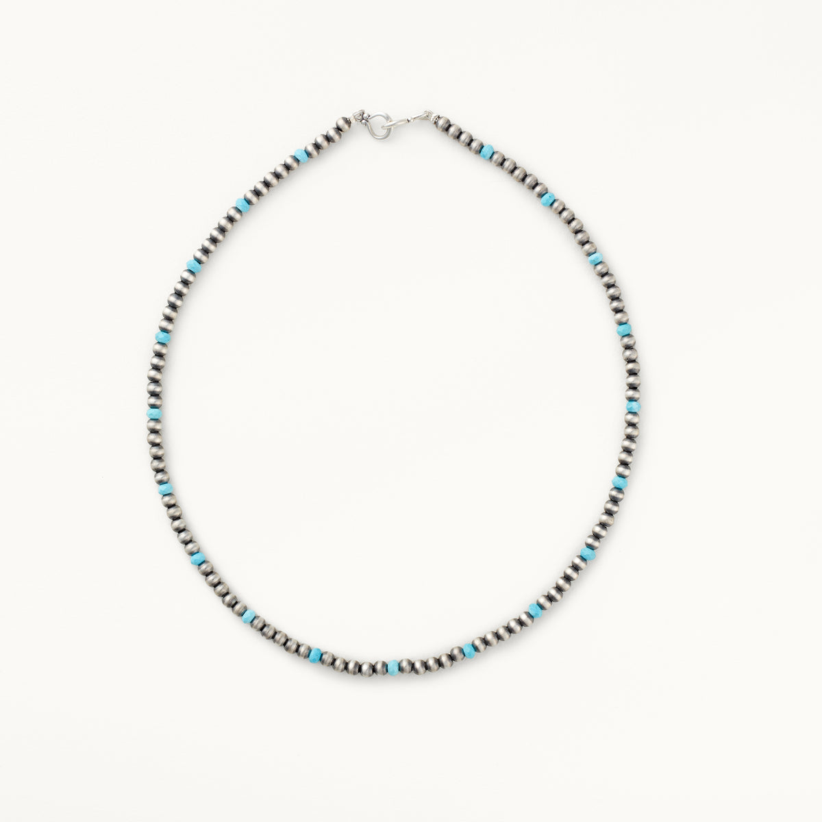 4mm Santa Fe Pearl Neclace with Turquoise Accents