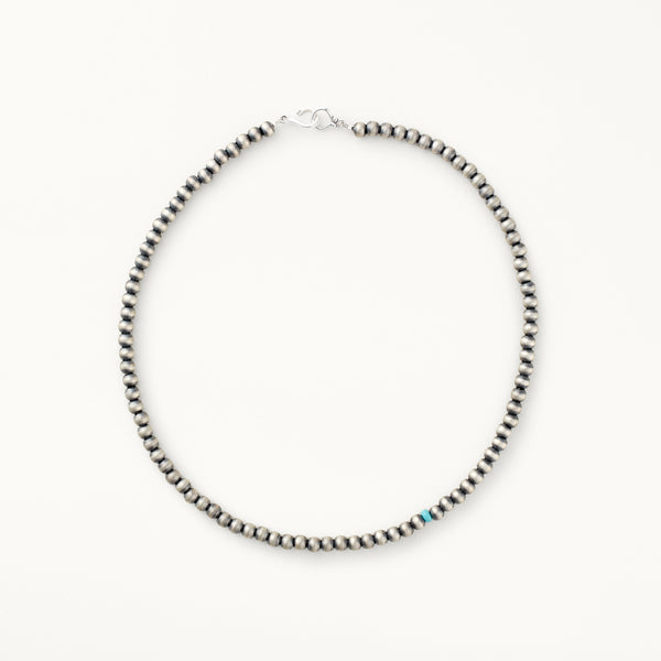 5mm Santa Fe Pearl Necklace with Turquoise Accent Bead