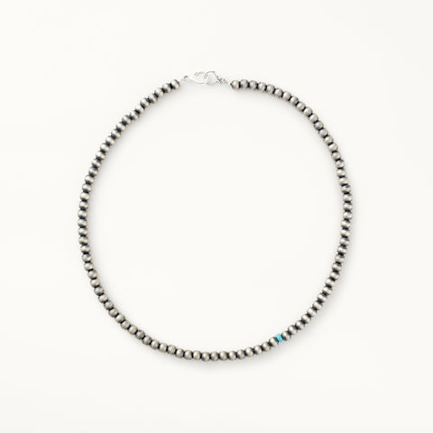 5mm Santa Fe Pearl Necklace with Turquoise Accent Bead