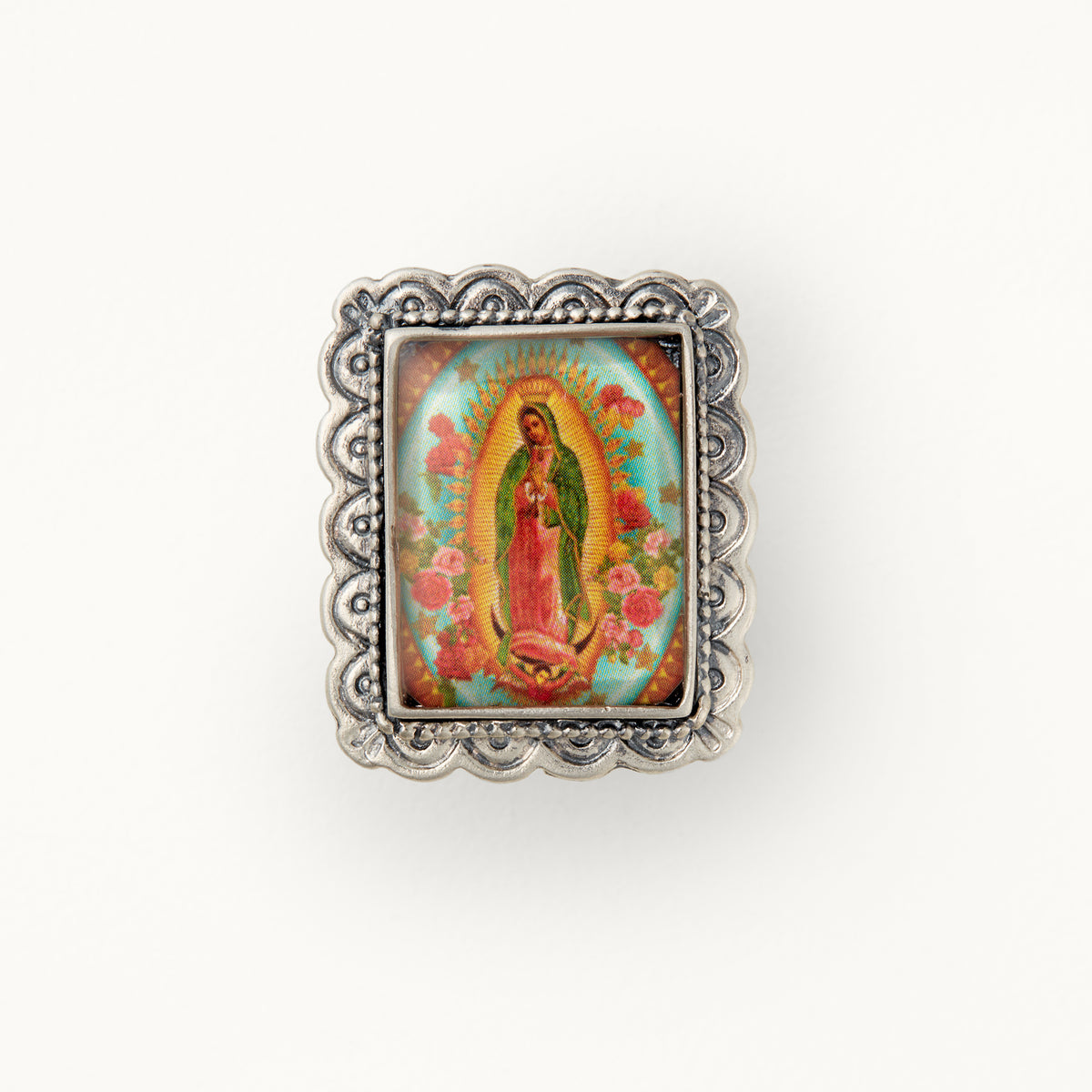 Our Lady of Guadalupe Sterling Silver Rectanglar Ring