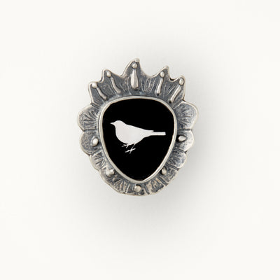 "Black Bird" Sterling Silver Adjustable Ring