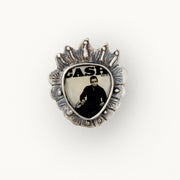 Johnny Cash Sterling Silver Sacred Heart Adjustable Ring