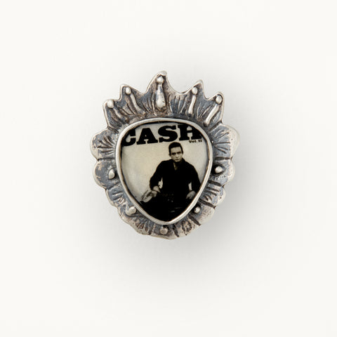 Johnny Cash Sterling Silver Sacred Heart Adjustable Ring