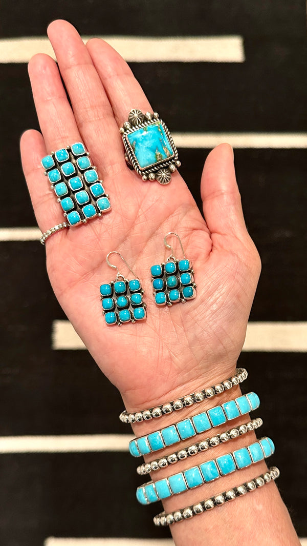 Sleeping Beauty Turquoise Sterling Silver Jewelry Set