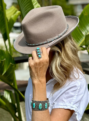 Navajo Pearl ➕ Turquoise Hat Band 🤠