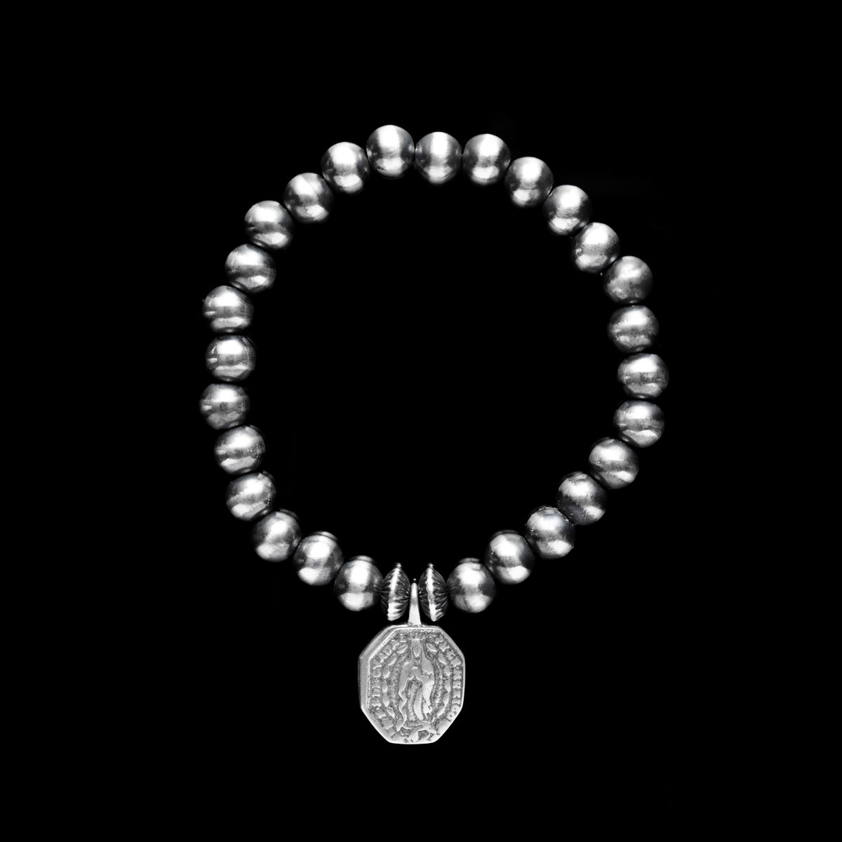 Our Lady of Guadalupe Santa Fe Pearl Bracelet Stretch Bracelet - 7 mm