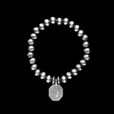 Our Lady of Guadalupe Santa Fe Pearl Bracelet Stretch Bracelet - 7 mm