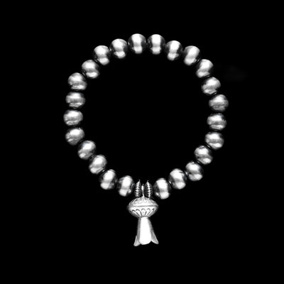 Santa Fe Pearl Stretchy Bracelet with Blossom Charm - 8
