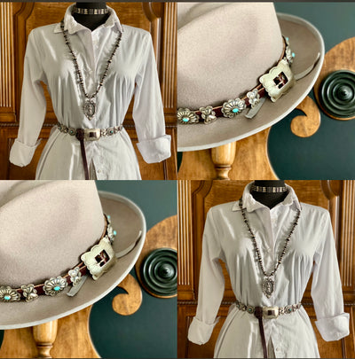 Concho Belt with Matching Hat Band