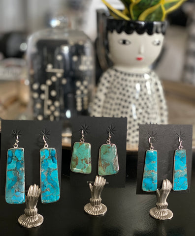Everyday Turquoise Slab Earrings Part 2