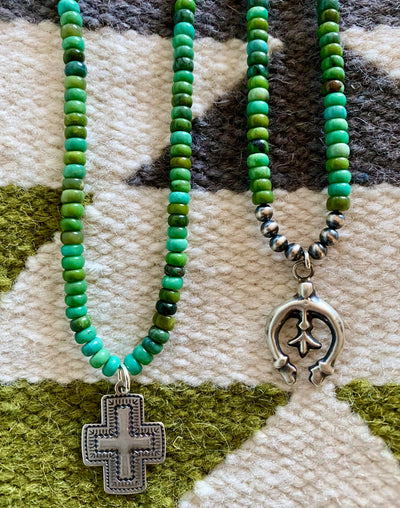 'Dos Verde' Green Beaded Charm Necklaces
