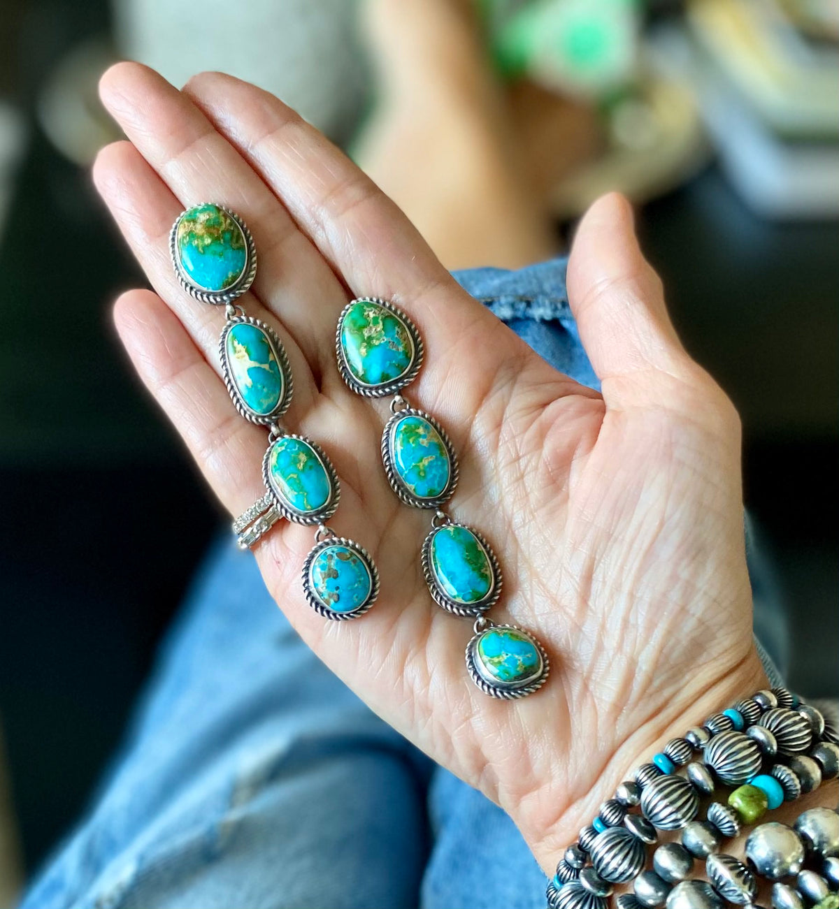 Sonoran Gold Turquoise Totem Earrings