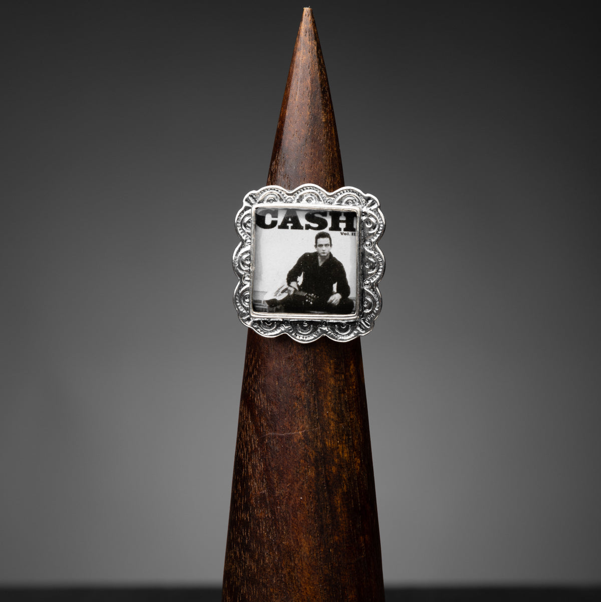 Johnny Cash Sterling Silver Adjustable Ring