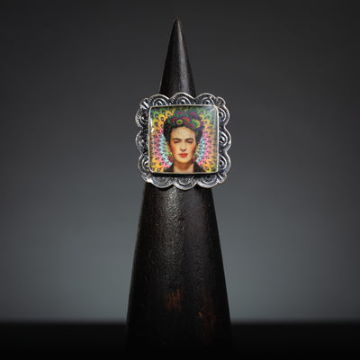 Frida Kahlo Speckled Sterling Silver Adjustable Ring