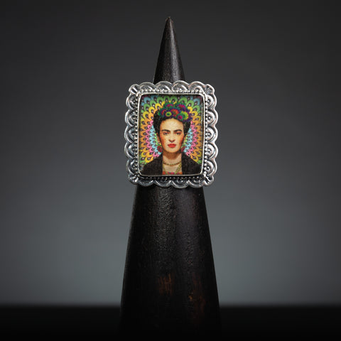 Frida Kahlo Sterling Silver, Adjustable Ring