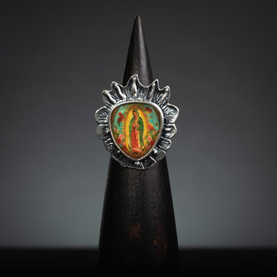 Our Lady of Guadalupe Sterling Silver Adjustable Ring