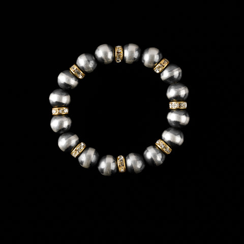10mm Santa Fe Pearls with Plated Czech Crystals