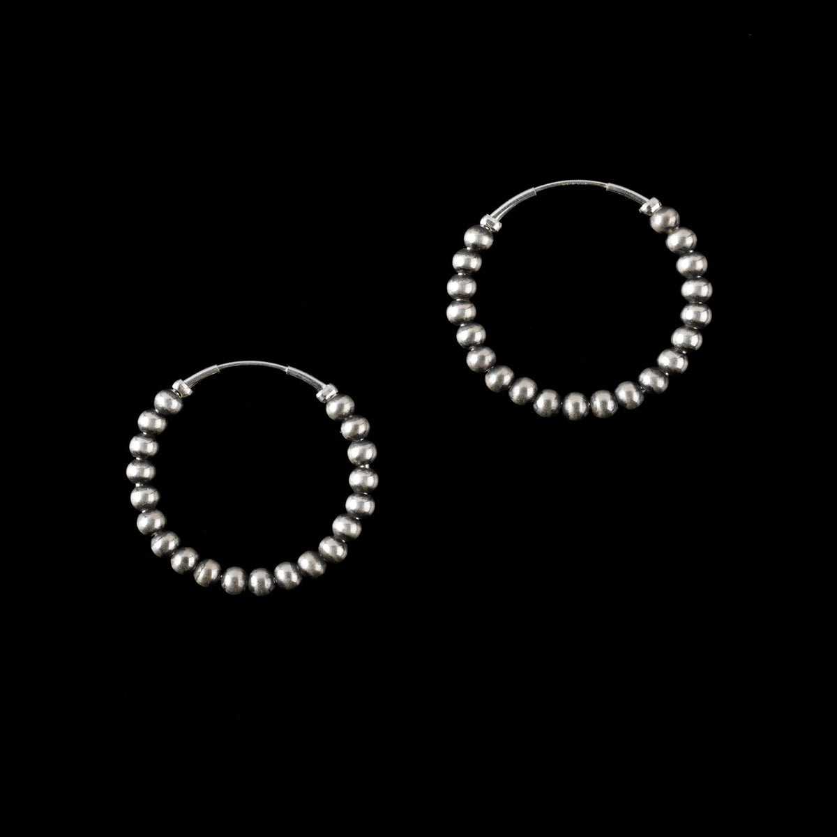 Sterling Silver Hoops with 4 mm Santa Fe Pearls - 1 1/4"