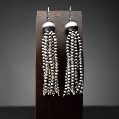 Long Santa Fe Pearl Tassel Earrings