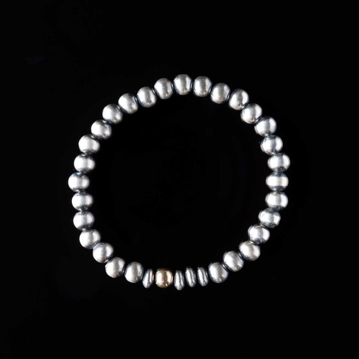 5mm Santa Fe Pearl Stretch Bracelet with 14k Gold Accent Bead