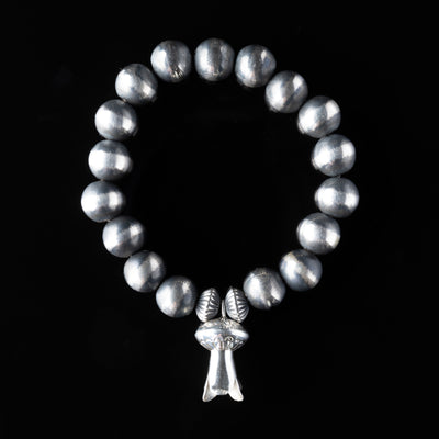 Santa Fe Pearl Stretch Bracelet with Blossom Charm - 10 mm