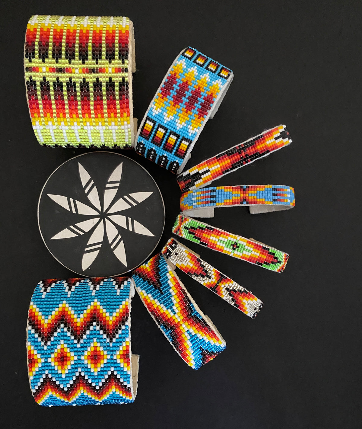 "Brighten Up Your Day" Deerskin Lined Navajo Cuffs
