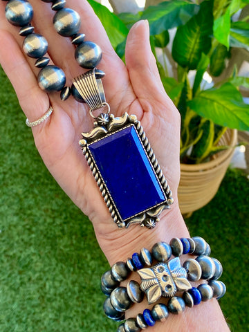 "Big Daddy" Blue Lapis Sterling Silver Pendant