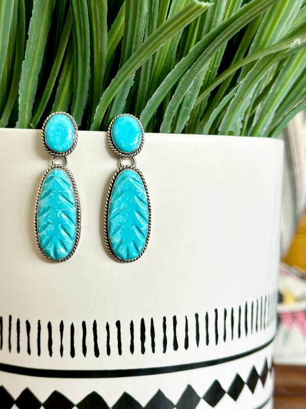 Federico Jimenez Turquoise Statement Earrings