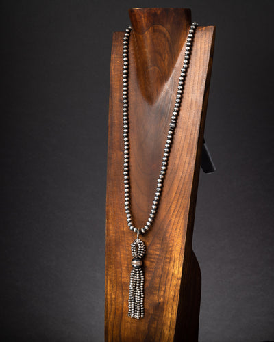 Large Tassel Sterling Silver Necklace