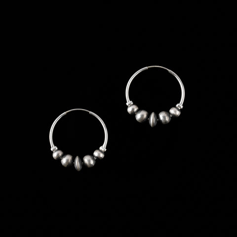 Rondelle Sterling Silver Hoop Earrings